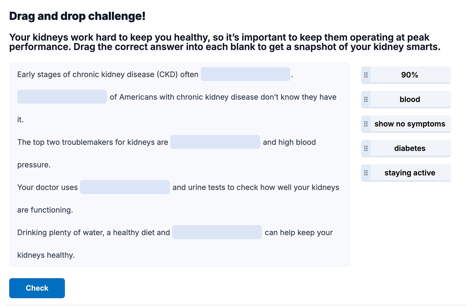 kidney health quiz